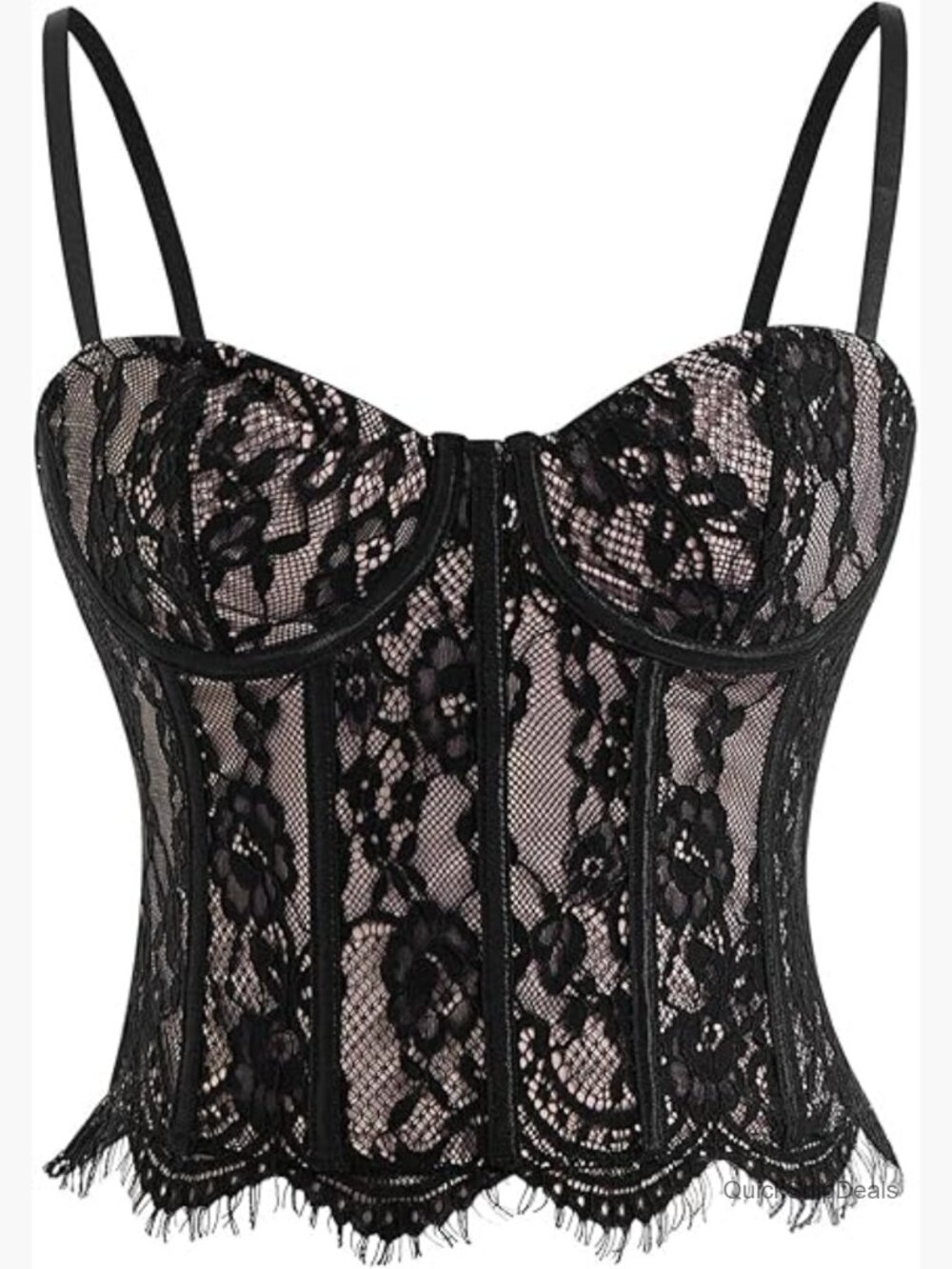 Polyester Lace Corset Crop Top Sweetheart Neck Boned Cami